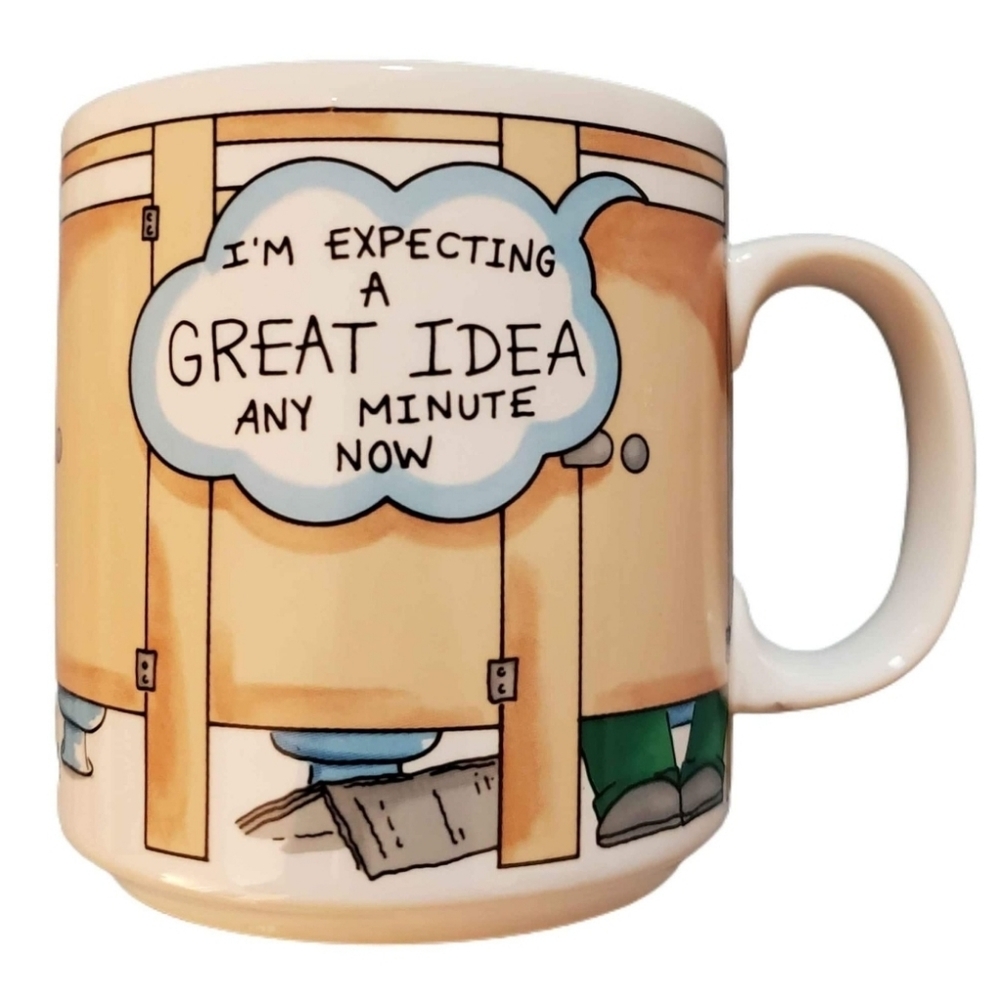 Russ Berrie Im Expecting‎ A Great Idea Any Minute Now Bathroom Funny Mug